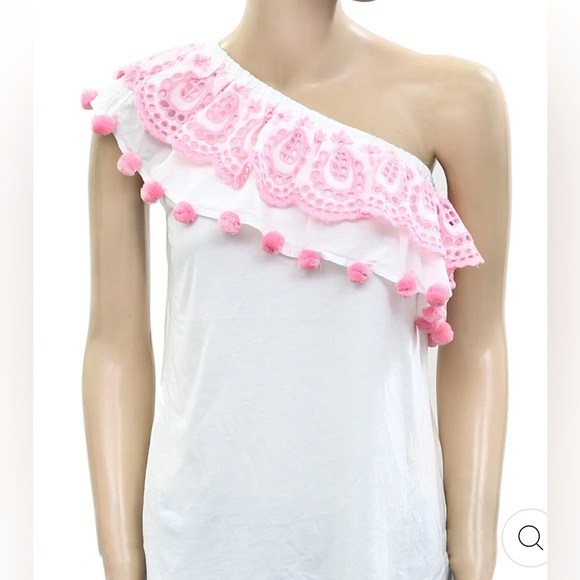 NWT Lilly Pulitzer One Shoulder Embroidered Idara Resort Top XXS - Picture 8 of 14